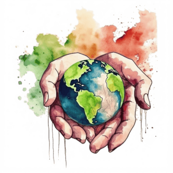 watercolor painting about earth day png